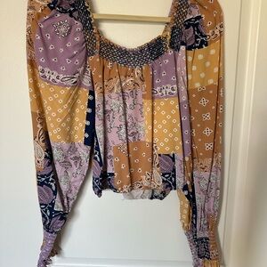 Patchwork Long Sleeve Top